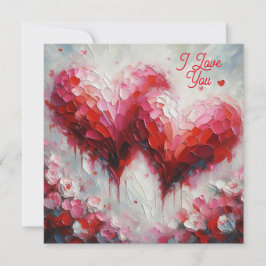 愛してるよ 2つのアブストラクトハートの絵 バレンタイン シーズンカード