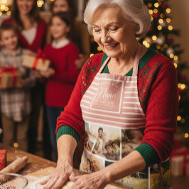 愛してるよNANA祖母フォトコラージピンク エプロン