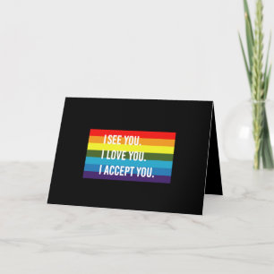 愛してるわ、君を受け入れるゲイプライドLGBTシャツ サンキューカード