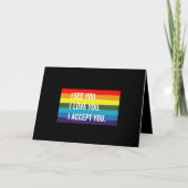 愛してるわ、君を受け入れるゲイプライドLGBTシャツ サンキューカード (正面)