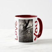 『愛してるカスタムの子供2枚の写真』 マグカップ (正面右)