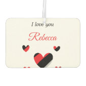 愛してるカラフルハート白 カーエアーフレッシュナー (裏面)