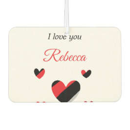 愛してるカラフルハート白 カーエアーフレッシュナー