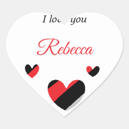 愛してるカラフルハート白 ハートシール