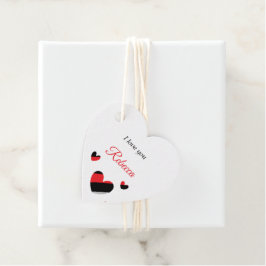 愛してるカラフルハート白 フェイバータグ