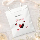 愛してるカラフルハート白 フェイバーバッグ (クリップ留めされた状態)