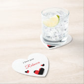 愛してるカラフルハート白 ペーパーコースター (インサイチュ)