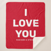 愛してるガールフレンド赤バレンタインパーソナライズされた シェルパブランケット (正面)