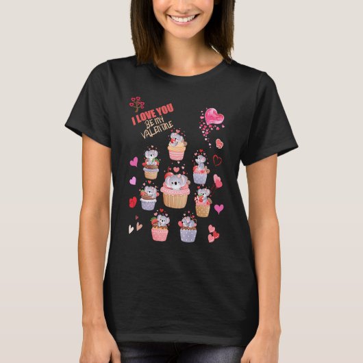 愛してるコアラがバレンタイン Tシャツ (正面)