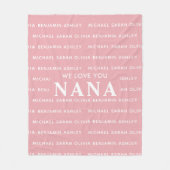 愛してるナナパーソナライズされたキッズ フリースブランケット (正面)