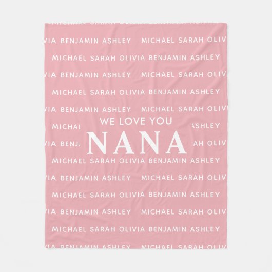 愛してるナナパーソナライズされたキッズ フリースブランケット (正面)