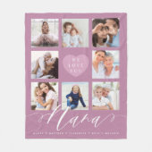 愛してるナナ |孫と家族の写真 フリースブランケット (正面)