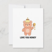 愛してるハニー 面白い かわいい バレンタイン カード ギフト (正面)