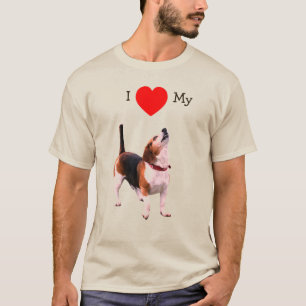 愛してるハートわんこ ビーグル Tシャツ