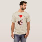 愛してるハートわんこ ビーグル Tシャツ (正面フル)