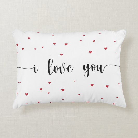 「愛してるハート柄 アクセントクッション (正面)