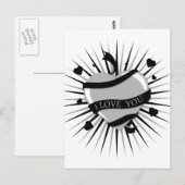 愛してるハート ポストカード (正面/裏面)