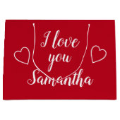 愛してるパーソナライズされた名前 ラージペーパーバッグ (正面)