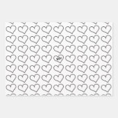 愛してるピンクのハート パーソナライズされた ラッピングペーパーシート (正面3)