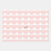 愛してるピンクのハート パーソナライズされた ラッピングペーパーシート (正面2)