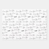 愛してるピンクのハート パーソナライズされた ラッピングペーパーシート (正面)