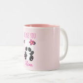 愛してるママかわいらしパンダピンク ツートーンマグカップ (正面右)