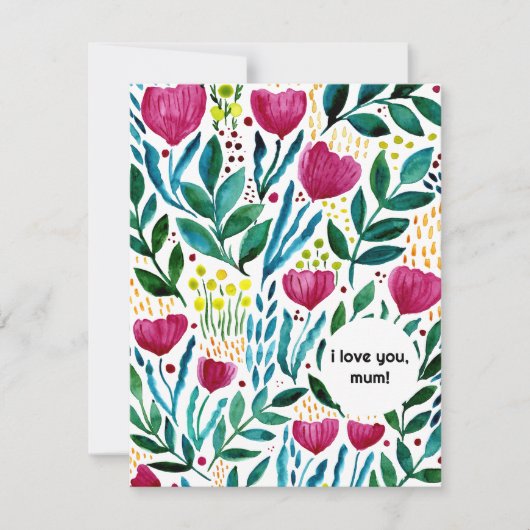 愛してるママ植物学イラストレーション シーズンカード (正面)