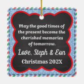 愛してるママ！オーナメント（自分の写真を追加） セラミックオーナメント (裏面)