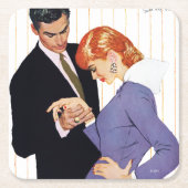 愛してるママ・ガール スクエアペーパーコースター (正面)