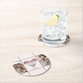 『愛してるママ』パーソナライズされた紙コースター ラウンドペーパーコースター