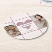 『愛してるママ』パーソナライズされた紙コースター ラウンドペーパーコースター (アングル)