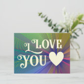 愛してるモダンハートエレガントカラフルゲイプライド カード (スタンド正面)