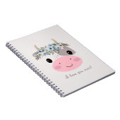 愛してるモー!かわいい牛とフローラリース ノートブック (右側)