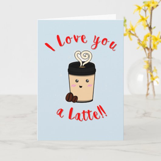 愛してるラテ カード (黄色い花)