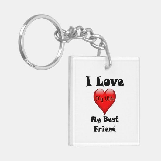 『愛してる友最高の人、妻のキーチェーン』 キーホルダー (正面左)