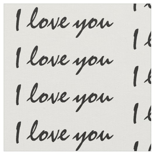 愛してる文字 ファブリック (クローズアップ)