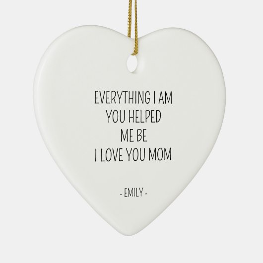 愛してる母最高の母誕生日パーソナライズされた セラミックオーナメント (右)