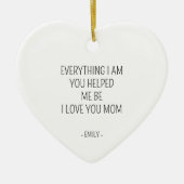 愛してる母最高の母誕生日パーソナライズされた セラミックオーナメント (正面)