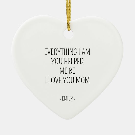 愛してる母最高の母誕生日パーソナライズされた セラミックオーナメント (正面)