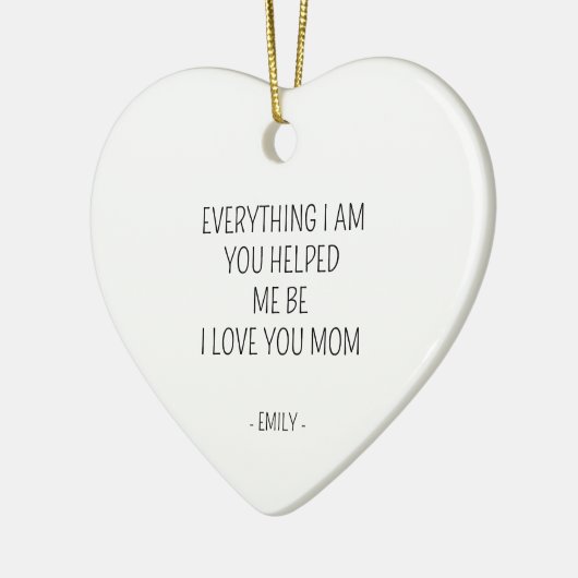 愛してる母最高の母誕生日パーソナライズされた セラミックオーナメント (左)