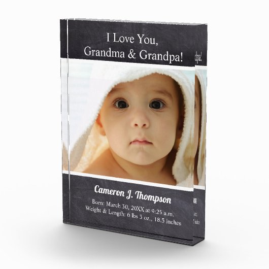 愛してる祖母とおじいちゃんベビー写真 フォトブロック (右)