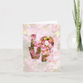 愛してる誕生日ガール！ピンクのクラベリンをテーマにした カード (正面)