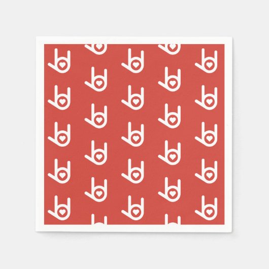 愛してる赤いナプキンス スタンダードカクテルナプキン (正面)