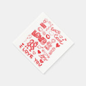 愛してる赤いハート スタンダードカクテルナプキン (角)