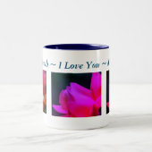 愛してる赤いバラパーソナライズされた ツートーンマグカップ (中央)