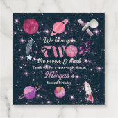 愛してる２つの月ガール ピンクの２歳の誕生日 フェイバータグ (裏面)