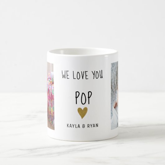 愛してる2ポップ・アートのフォトコラージュじいちゃんコーヒーマグ コーヒーマグカップ (中央)