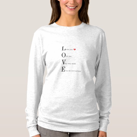 愛してる あなただけ とても 大好き 毎日 名言 グラフィック Tシャツ (正面)