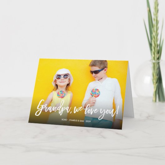 愛してる、おじいちゃん 父の日の写真グリーティングカード カード (正面)
