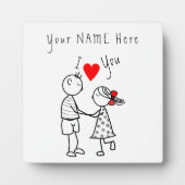 愛してる – かわいいカップル – カスタム文字/名前 フォトプラーク (正面)